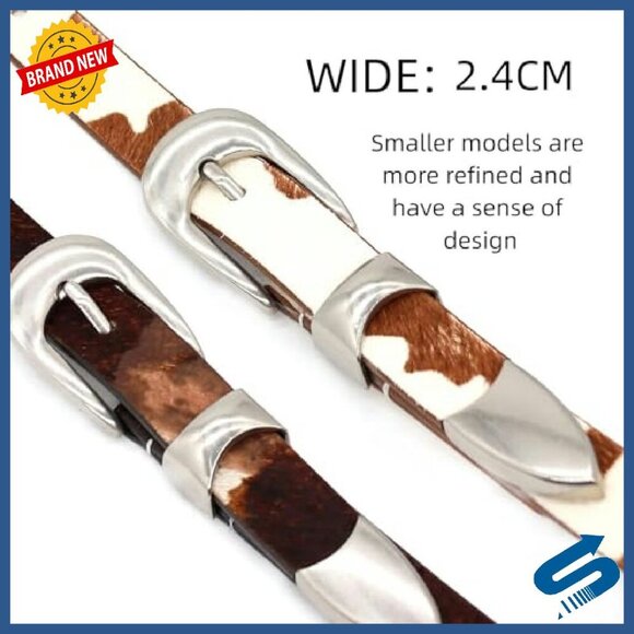 Genuine Leather Western Belt with Horsehair Pattern for Women main image 7